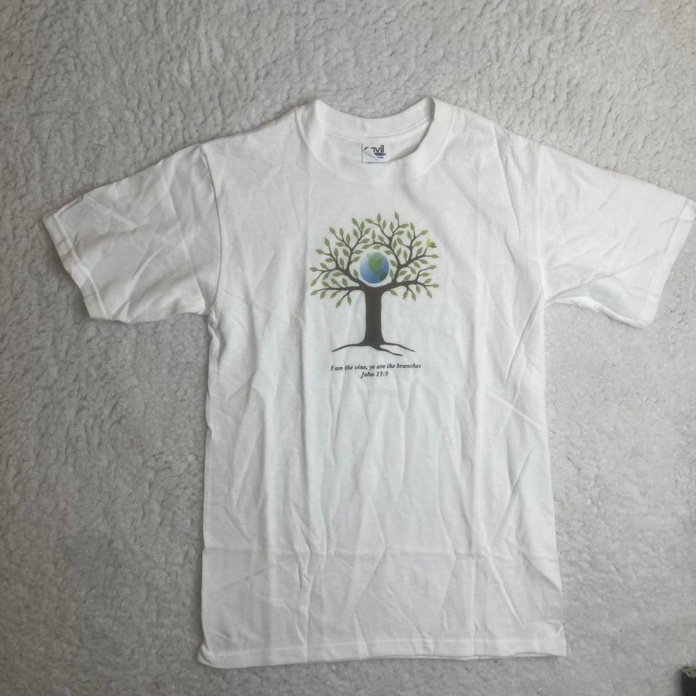 Y2K mens white anvil tag bible quote tshirt Christian church Jesus‎ S